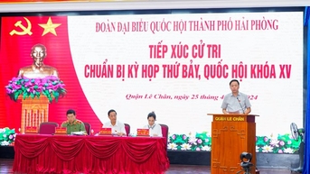 하이퐁시 국회의원 대표단, 제15대 국회 제7차 회의 준비 위해 티엔랑구와 레찬구 유권자들과 회동