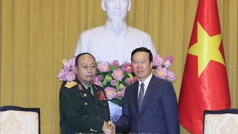 Chủ tịch nước Võ Văn Thưởng tiếp Thứ trưởng Bộ Quốc phòng Lào