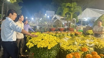 Bí thư Đồng Tháp động viên tiểu thương chợ hoa Tết