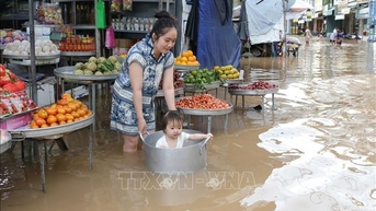 Cảnh báo triều cường ở ven biển phía Đông Nam Bộ và lũ trên sông Cửu Long