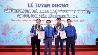 VIMC 청년 연합은 2025년 호치민의 사상, 도덕, 생활 방식을 연구하고 따르는 세션에서 뛰어난 청년 당원으로 인정받게 되어 영광입니다.