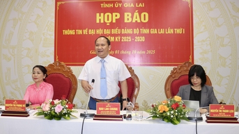 សន្និសីទសារព័ត៌មានស្ដីពីមហាសន្និបាតលើកទី១ គណៈកម្មាធិការបក្សខេត្ត Gia Lai អាណត្តិ ២០២៥-២០៣០