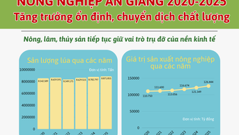 [Infographics] កសិកម្ម An Giang 2020-2025៖ កំណើនស្ថិរភាព ការផ្លាស់ប្តូរគុណភាព
