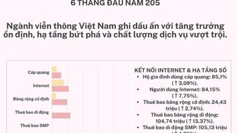 ៦ខែដំបូងនៃឆ្នាំ២០២៥៖ ឧស្សាហកម្មទូរគមនាគមន៍វៀតណាមបន្តរក្សាសន្ទុះកំណើនប្រកបដោយស្ថិរភាព