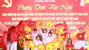 Phường Vĩnh Hưng: Chương trình nghệ thuật chào mừng Đại hội Đảng bộ Thành phố và 71 năm Ngày Giải phóng Thủ đô