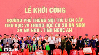 Tổng Bí thư Tô Lâm dự lễ khởi công trường nội trú liên cấp Na Ngoi