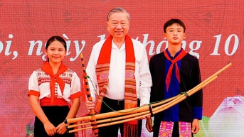 Tổng Bí thư Tô Lâm dự lễ khởi công trường biên giới ở Nghệ An