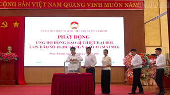 Xã Phúc Khánh và xã Liên Sơn phát động phong trào ủng hộ đồng bào bị thiệt hại do ảnh hưởng của bão số 10, 11