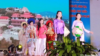 Sôi nổi hội thi áo dài, áo bà ba trong nữ đoàn viên, người lao động