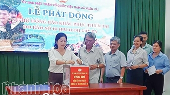 ឃុំ Xuan Hai បាន​បើក​យុទ្ធនាការ​គាំទ្រ​ប្រជាជន​ក្នុង​ការ​ជម្នះ​ផលវិបាក​នៃ​ព្យុះ​លេខ​១០។