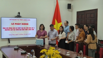 Sở Ngoại vụ tỉnh Lạng Sơn ủng hộ Nhân dân trên địa bàn tỉnh Lạng Sơn bị ảnh hưởng của cơn bão số 11 (Matmo)