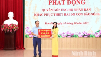 Các phường Tam Điệp, Trung Sơn phát động ủng hộ nhân dân bị thiệt hại do ảnh hưởng bão số 10