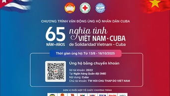 ជាង 1,5 ពាន់លានដុងជួយឧបត្ថម្ភប្រជាជនគុយបាតាមរយៈសមាគមកាកបាទក្រហមខេត្ត