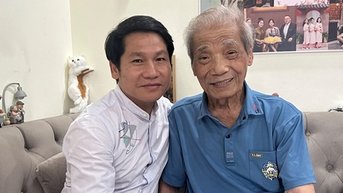 Trong Tan បានទៅសួរសុខទុក្ខសិល្បករប្រជាជន លោក Tran Hieu ភរិយារបស់សិល្បករប្រជាជន Tu Long គឺក្មេង និងស្រស់ស្អាតមិននឹកស្មានដល់។