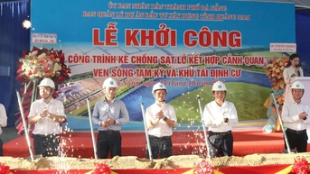 Khởi công công trình kè chống sạt lở kết hợp cảnh quan ven sông Tam Kỳ