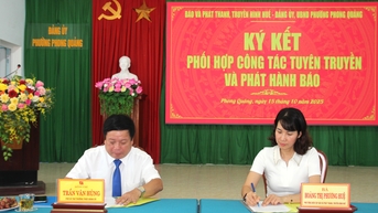 Sẵn sàng phối hợp để tăng cường tuyên truyền và phát hành báo ở phường Phong Quảng