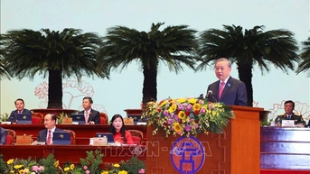 2025-2030년 임기 하노이 당위원회 제18차 대회에서 람 총서기의 연설