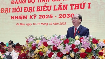Khai mạc Đại hội đại biểu Đảng bộ tỉnh Cà Mau lần thứ I, nhiệm kỳ 2025 - 2030