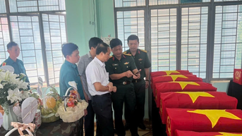 Gia Lai: Phát hiện, quy tập 18 hài cốt liệt sĩ tại xã Ia Boòng