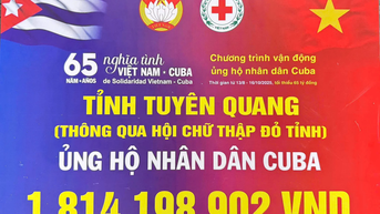 Kết thúc Chương trình vận động ủng hộ nhân dân Cuba qua tài khoản của Hội Chữ thập đỏ tỉnh