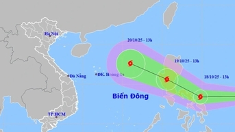 Áp thấp nhiệt đới có khả năng mạnh lên thành bão vào tối 18/10