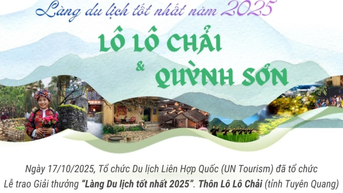 វៀតណាមមានតំណាងចំនួន 2 ដែលត្រូវបានទទួលស្គាល់ថាជា “ភូមិទេសចរណ៍ល្អបំផុតក្នុងឆ្នាំ 2025”