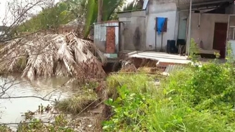 Công bố tình huống khẩn cấp sạt lở bờ sông Kênh Hàn ở xã Cần Giuộc