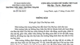ការប្រកាស "ចម្លែក" ពីសាលារៀនក្នុងទីក្រុងហូជីមិញ បន្ទាប់ពីឪពុកម្តាយធ្វើយុទ្ធនាការប្រមូលកម្រៃខុសច្បាប់