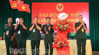 មហាសន្និបាតគណៈប្រតិភូសមាគមអតីតយុទ្ធជនខេត្ត Quang Lich ឃុំ Hong Quang និងឃុំ Dong Hung អាណត្តិ 2025 - 2030