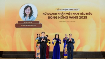 Tổng Giám đốc SHB Ngô Thu Hà được vinh danh “Nữ doanh nhân Việt Nam tiêu biểu – Bông hồng vàng” năm 2025