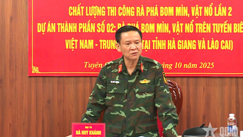 Binh chủng Công binh kiểm tra công tác rà phá bom mìn, vật nổ tại tỉnh Tuyên Quang