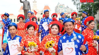 50 cặp đôi thanh niên công nhân tham dự ‘Lễ cưới tập thể 2025’