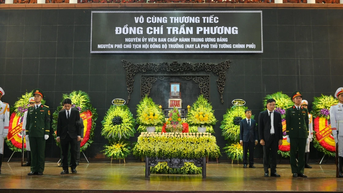 [Ảnh] Cử hành trọng thể Lễ tang nguyên Phó Chủ tịch Hội đồng Bộ trưởng Trần Phương