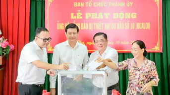 Ban Tổ chức Thành ủy phát động ủng hộ đồng bào bị thiệt hại do bão số 10