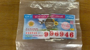 Giám định tờ vé số trúng giải đặc biệt bị rách ở Quảng Ngãi