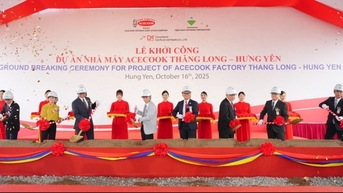 ក្រុមហ៊ុន Acecook Vietnam ចាប់ផ្តើមសាងសង់រោងចក្រ Thang Long ដែលជាជំហានថ្មីក្នុងដំណើរឆ្ពោះទៅកាន់ពិភពលោក