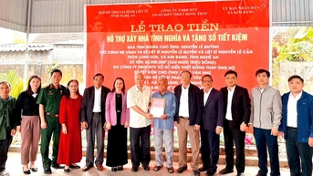 Hội Hỗ trợ gia đình liệt sĩ tỉnh Nghệ An trao hỗ trợ xây dựng nhà tình nghĩa tại xã Kim Bảng