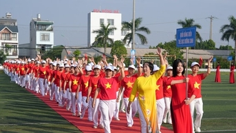 Gần 1.500 người, 24 khối diễu hành tại Đại hội thể dục - thể thao xã Thanh Oai