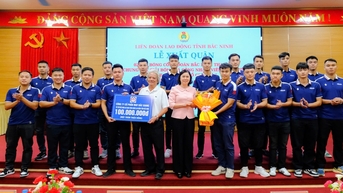 Hai đội bóng Công đoàn Bắc Ninh xuất quân dự vòng chung kết toàn quốc