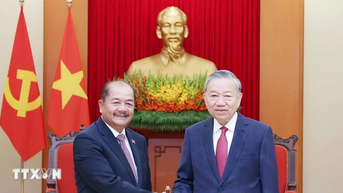 Tổng Bí thư Tô Lâm tiếp Phó Thủ tướng Lào Kikeo Khaykhamphithoune