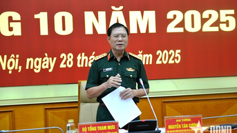 នាយឧត្តមសេនីយ៍ Nguyen Tan Cuong៖ កងទ័ពទាំងមូលរក្សាការត្រៀមខ្លួនប្រយុទ្ធយ៉ាងតឹងរ៉ឹង និងផ្តល់យោបល់ប្រកបដោយប្រសិទ្ធភាពលើការដោះស្រាយស្ថានការណ៍។