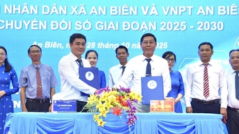 Xã An Biên và VNPT ký kết hợp tác chuyển đổi số giai đoạn 2025 - 2030
