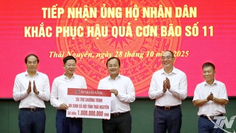 Thái Nguyên tiếp nhận ủng hộ khắc phục hậu quả thiên tai