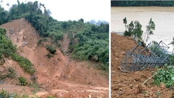 Sạt lở đất gây mất điện toàn bộ khu vực Phước Sơn