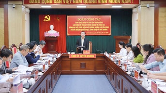 Đoàn công tác Ban Tuyên giáo và Dân vận Trung ương làm việc với Tỉnh ủy