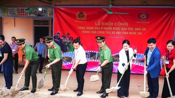 Bộ Công an và tỉnh Nghệ An tổ chức khởi công xây dựng công trình nhà ở người được bảo trợ và nhà ăn Trung tâm Công tác xã hội
