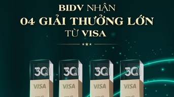 BIDV បានផ្តល់កិត្តិយសនៅក្នុងពានរង្វាន់ធំៗចំនួន 4 របស់អង្គការកាតអន្តរជាតិ Visa