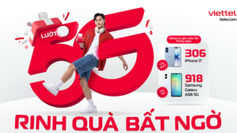 Cơ hội trúng thưởng hơn 1200 điện thoại iPhone 17 và Samsung Galaxy A06 5G khi dùng 5G Viettel