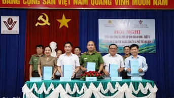 Công an xã Ea Ktur ký kết quy chế phối hợp bảo đảm an ninh trật tự với 4 công ty cà phê