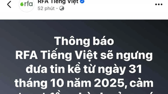 Đài RFA thông báo tạm ngừng hoạt động do Chính phủ Mỹ đóng cửa